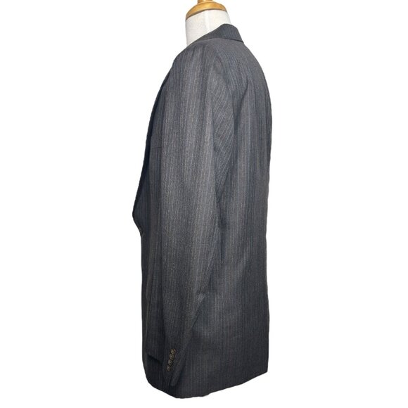 Christian Dior Vintage Wool Men's Single Breast Blazer Brown Striped 46R - Picture 5 of 10